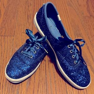 Kate Spade X Keds Blue Glitter Sneakers